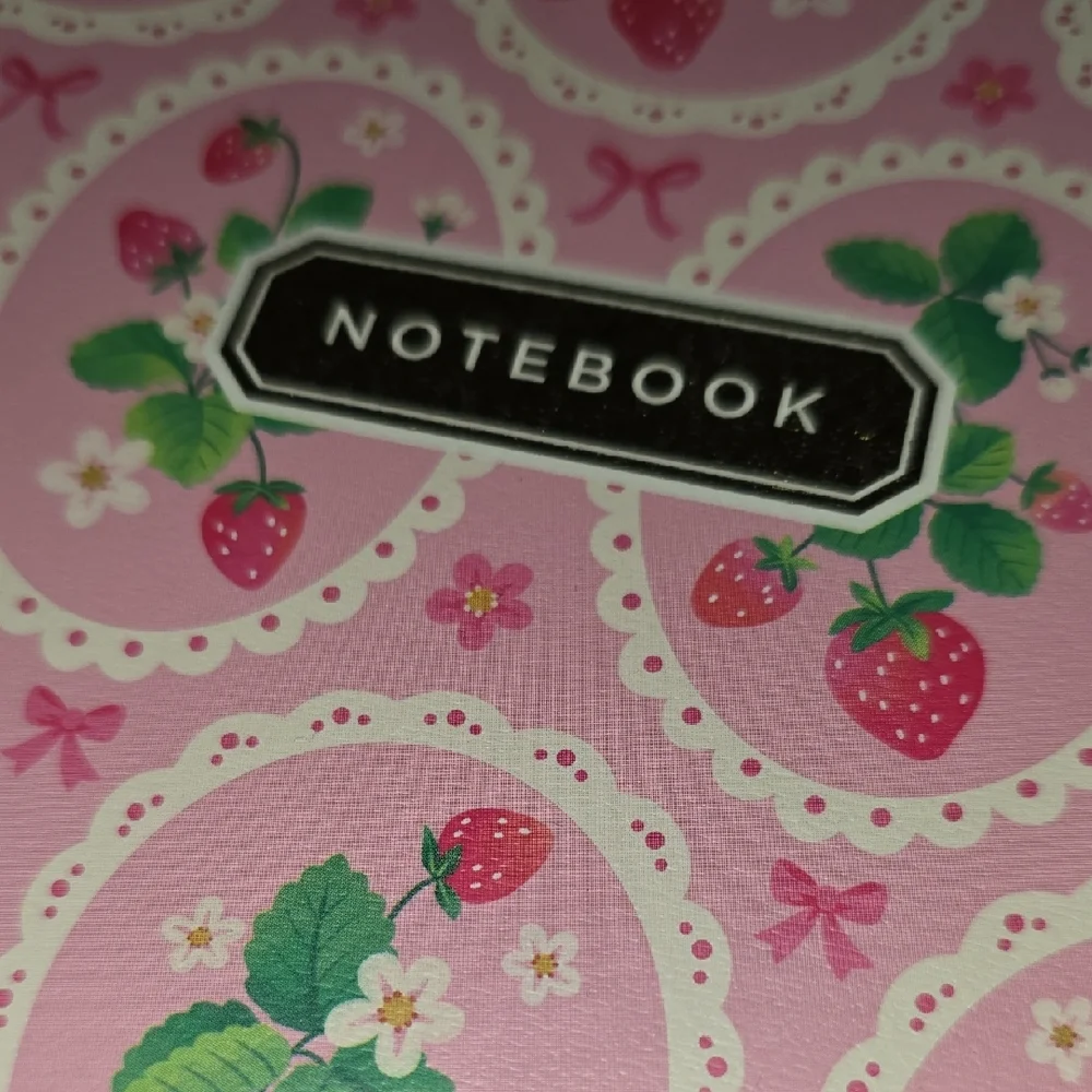 Clementine Pink Strawberry Spiral Notebook